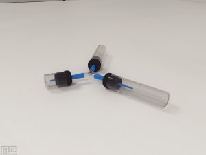 MazeEngineers apparatus is a Y-shape connector that connects to two glass vials and to a smaller plastic vial (loading vial)