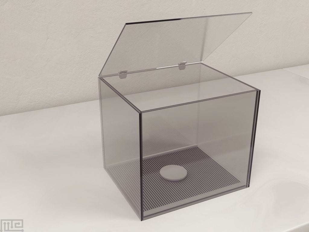 The step-down apparatus consists of a contextual Acrylic chamber with an electrified grid floor, with an elevated vibrating platform