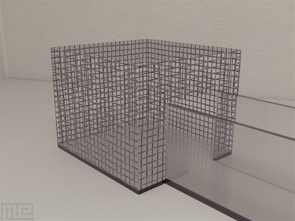 Mazeengineers modification of the Y maze includes two removable rectangular wire grid cages for social interaction
