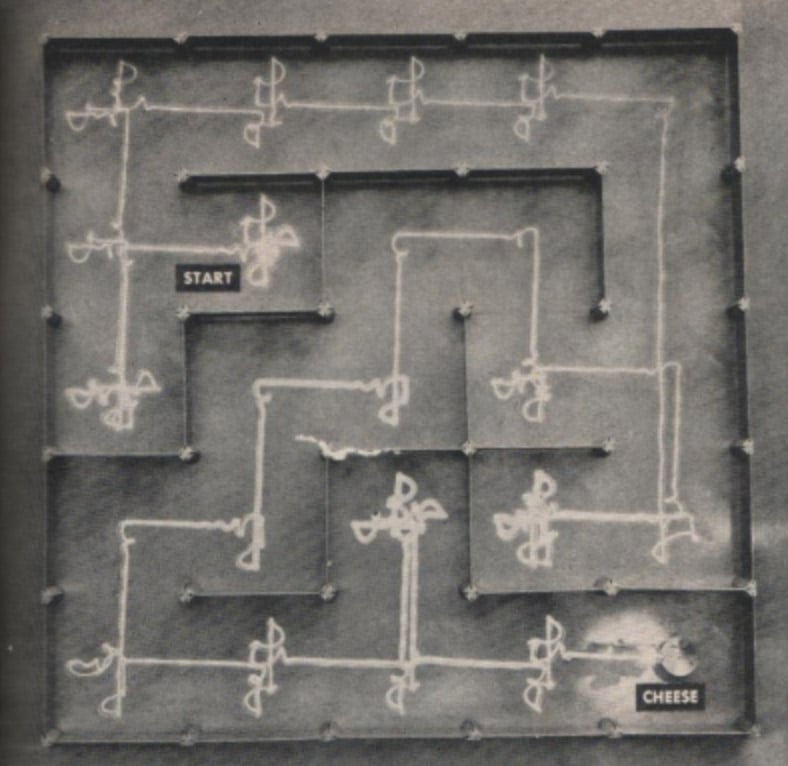 Theseus exploring a maze in history of mazes